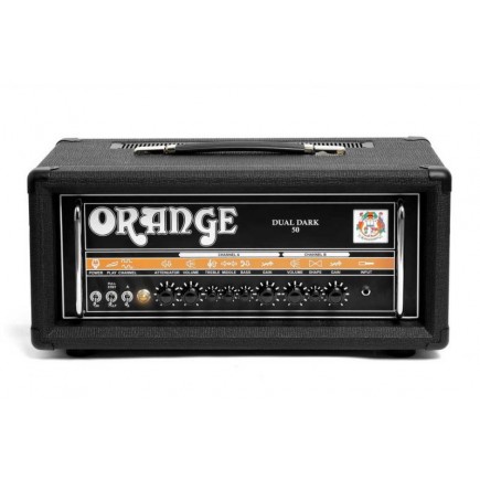 Orange Dual Dark 50 Lampowy head gitarowy o wysokim wzmocnieniu, 50 Watt, Klasa A/B, 2 kanały, Pętla efektów, Attenuator
